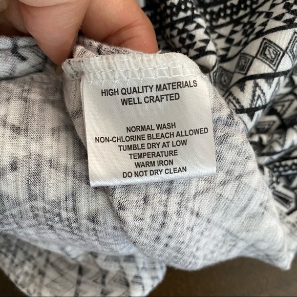 CHEROKEE Black White Printed Dress with Waist String - Picture 6 of 11